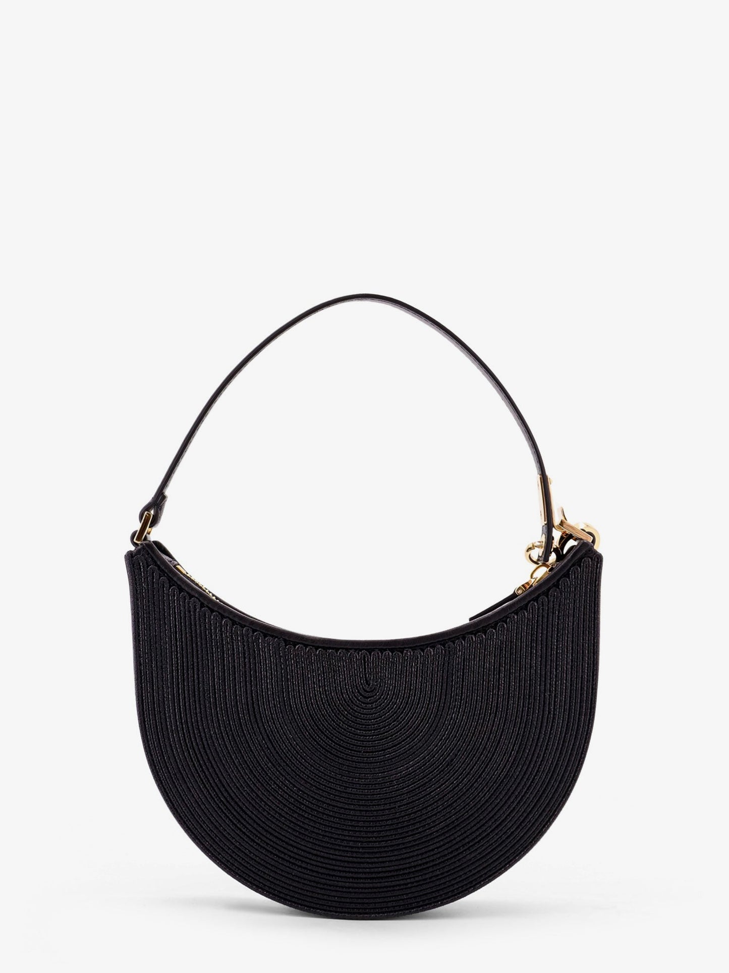 Mini hobo VLogo signature Valentino Garavani in pelle e rafia con tracolla in pelle e metallo