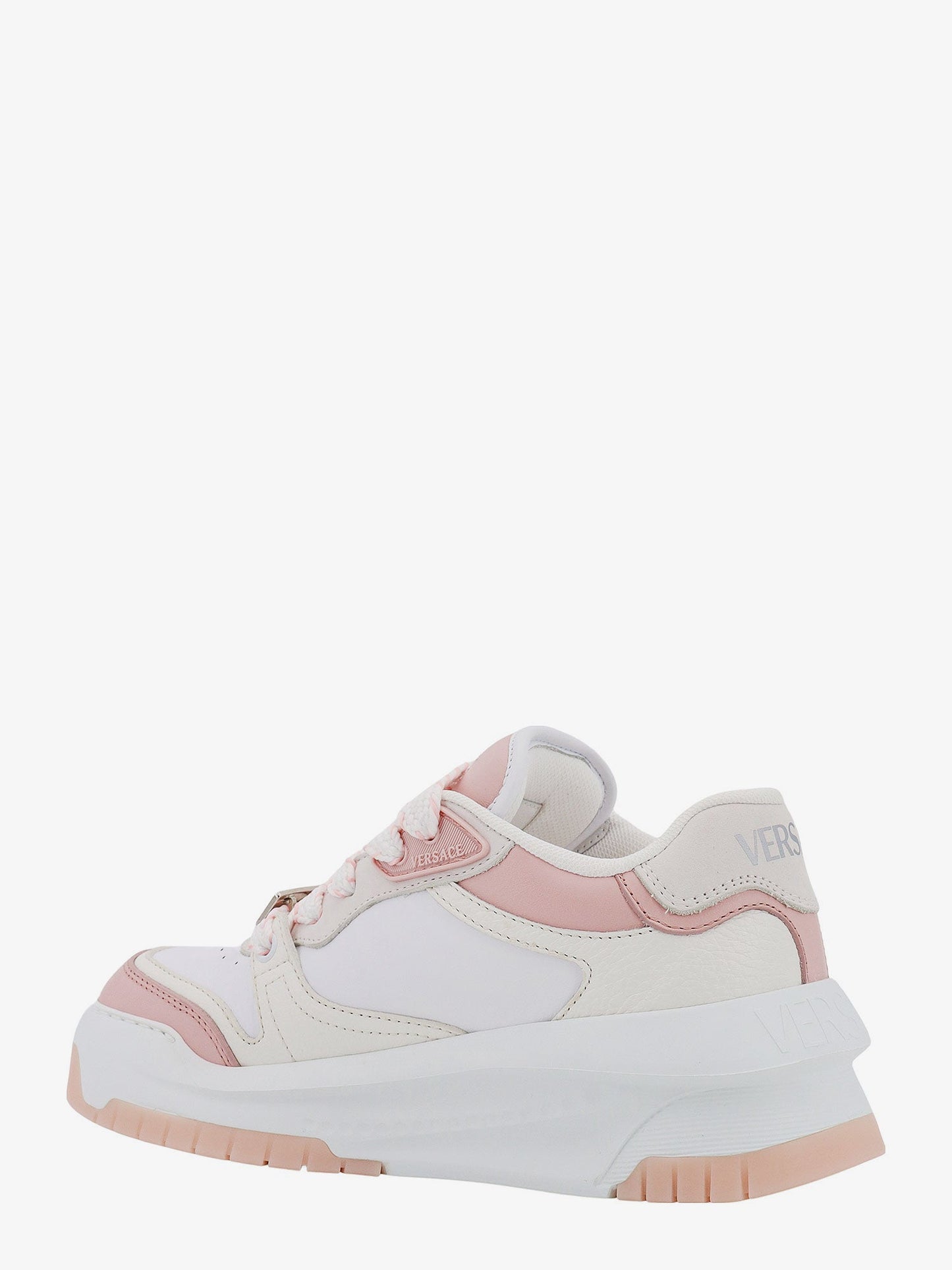 Leather sneakers with greca detail