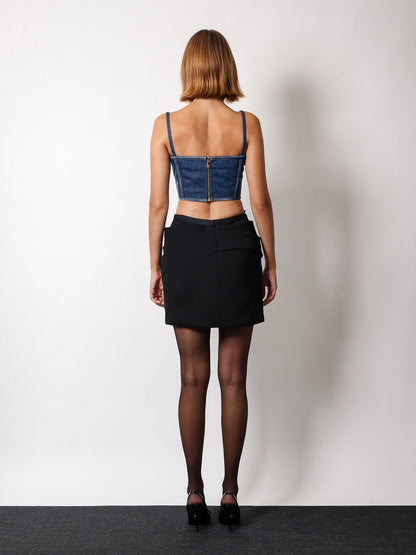 Responsible wool mini skirt with medusa detail thumbnail
