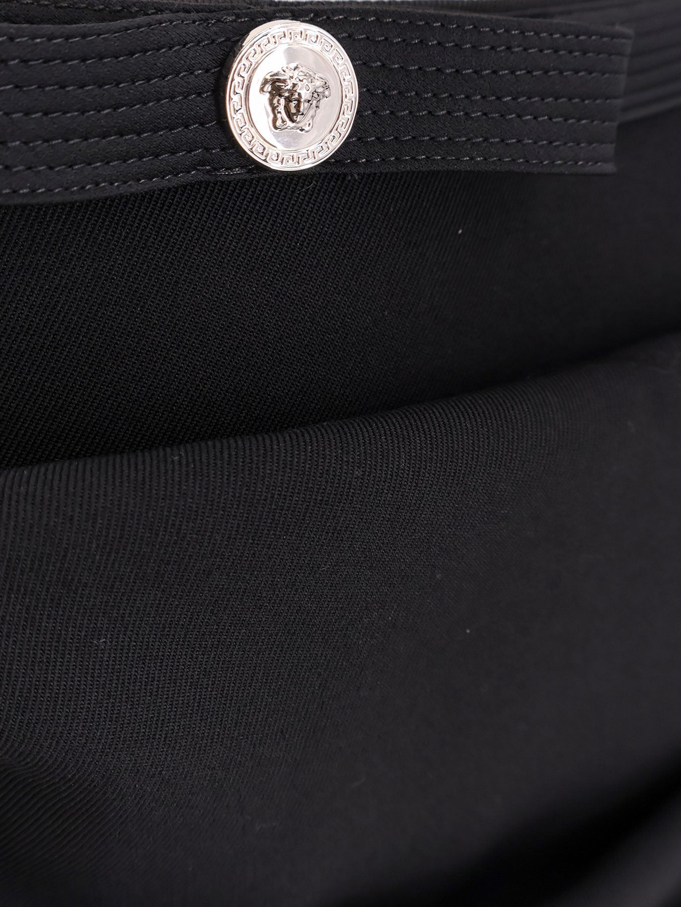 Responsible wool mini skirt with medusa detail
