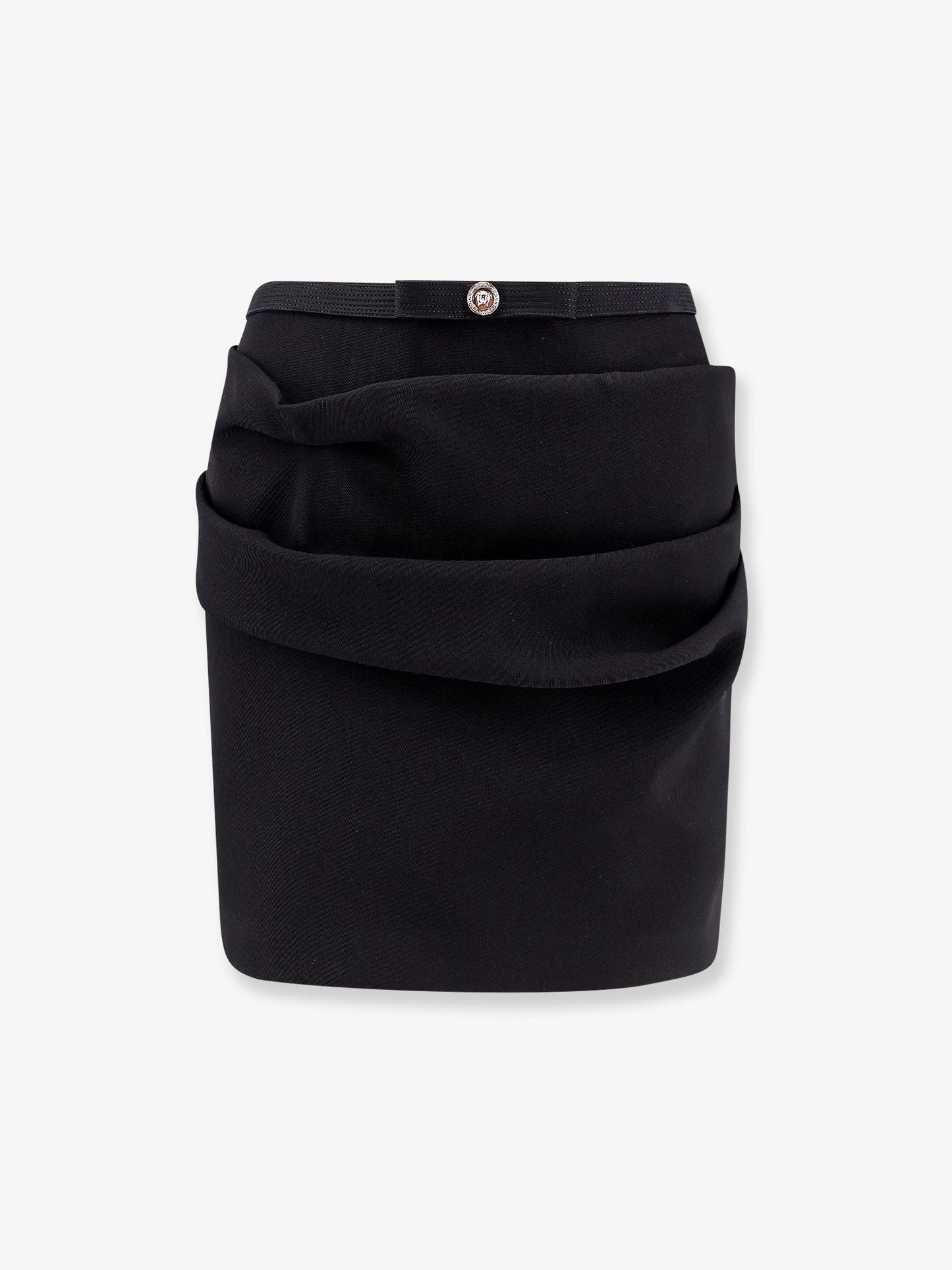 Responsible wool mini skirt with medusa detail