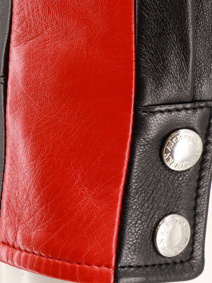 Leather jacket with contrasting bands thumbnail