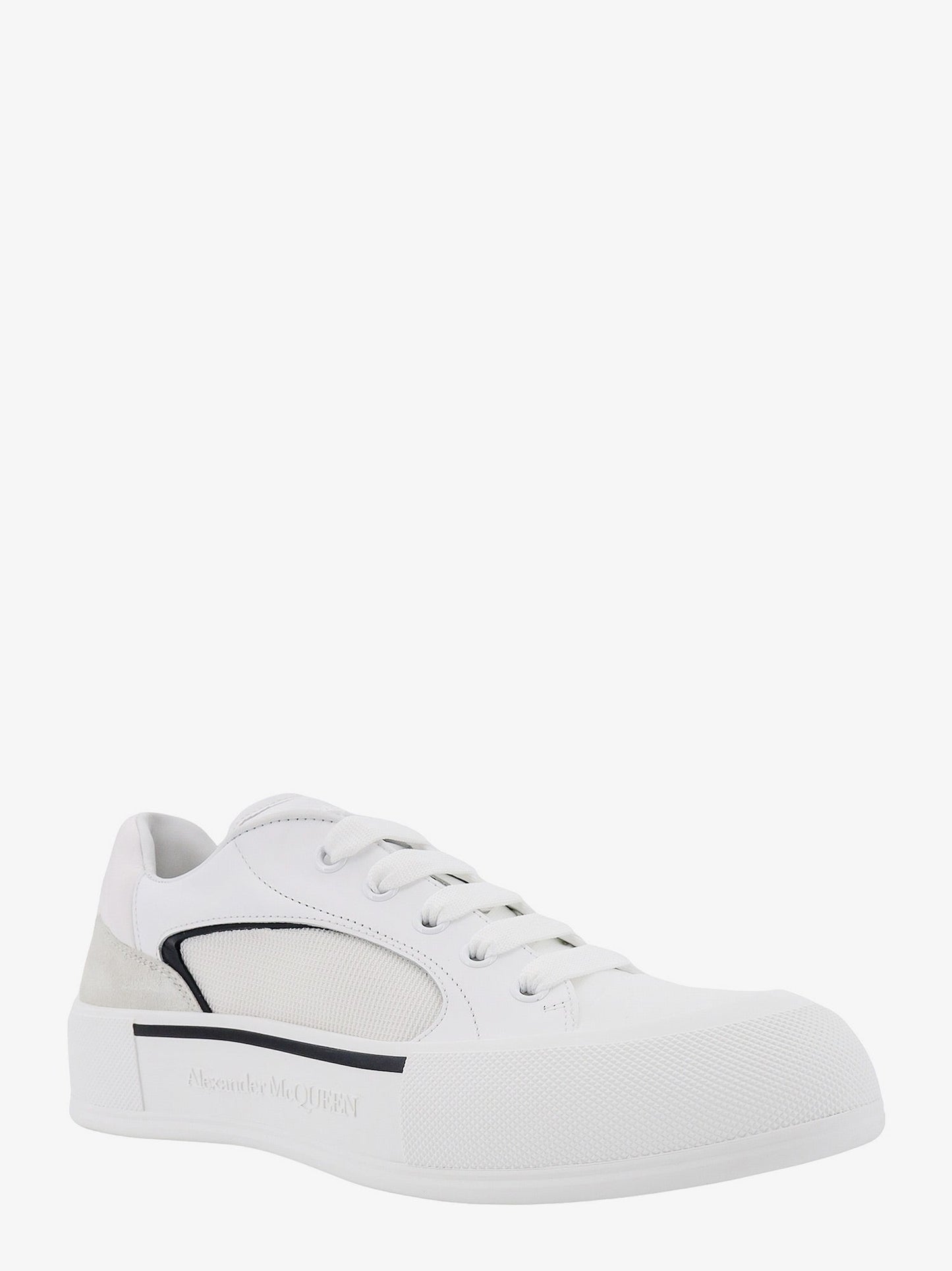 Leather and canvas sneakers