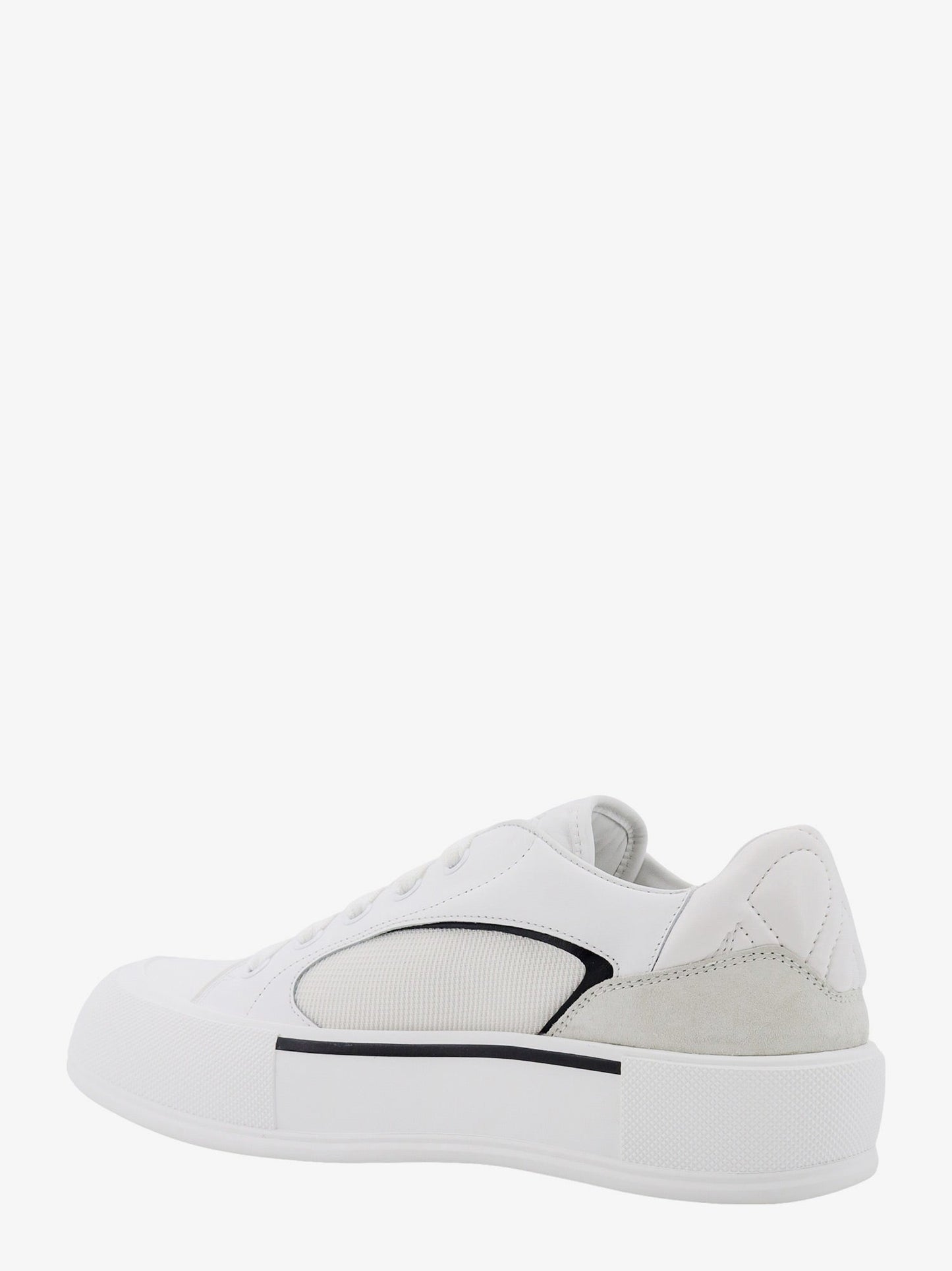 Leather and canvas sneakers