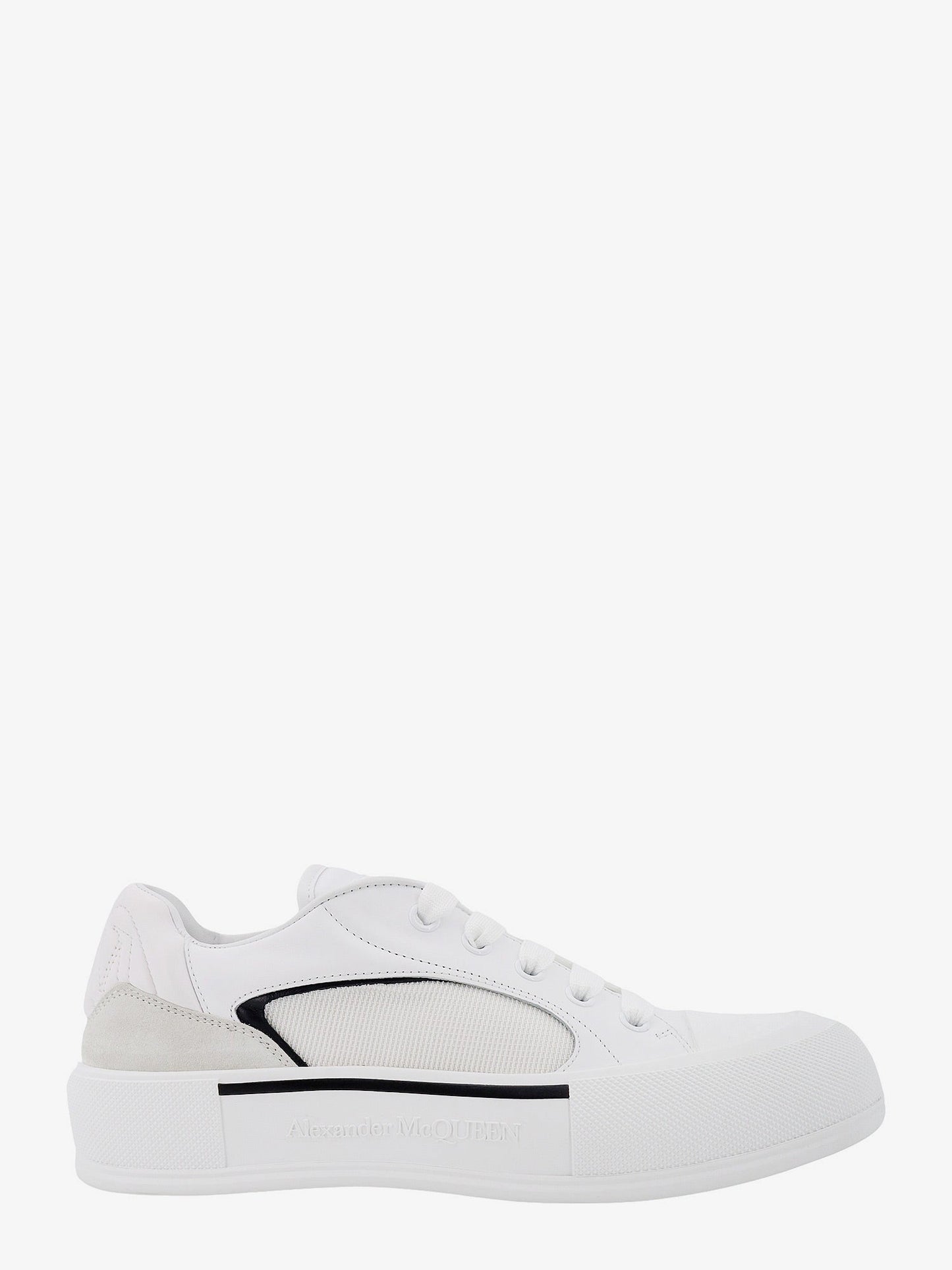 Leather and canvas sneakers