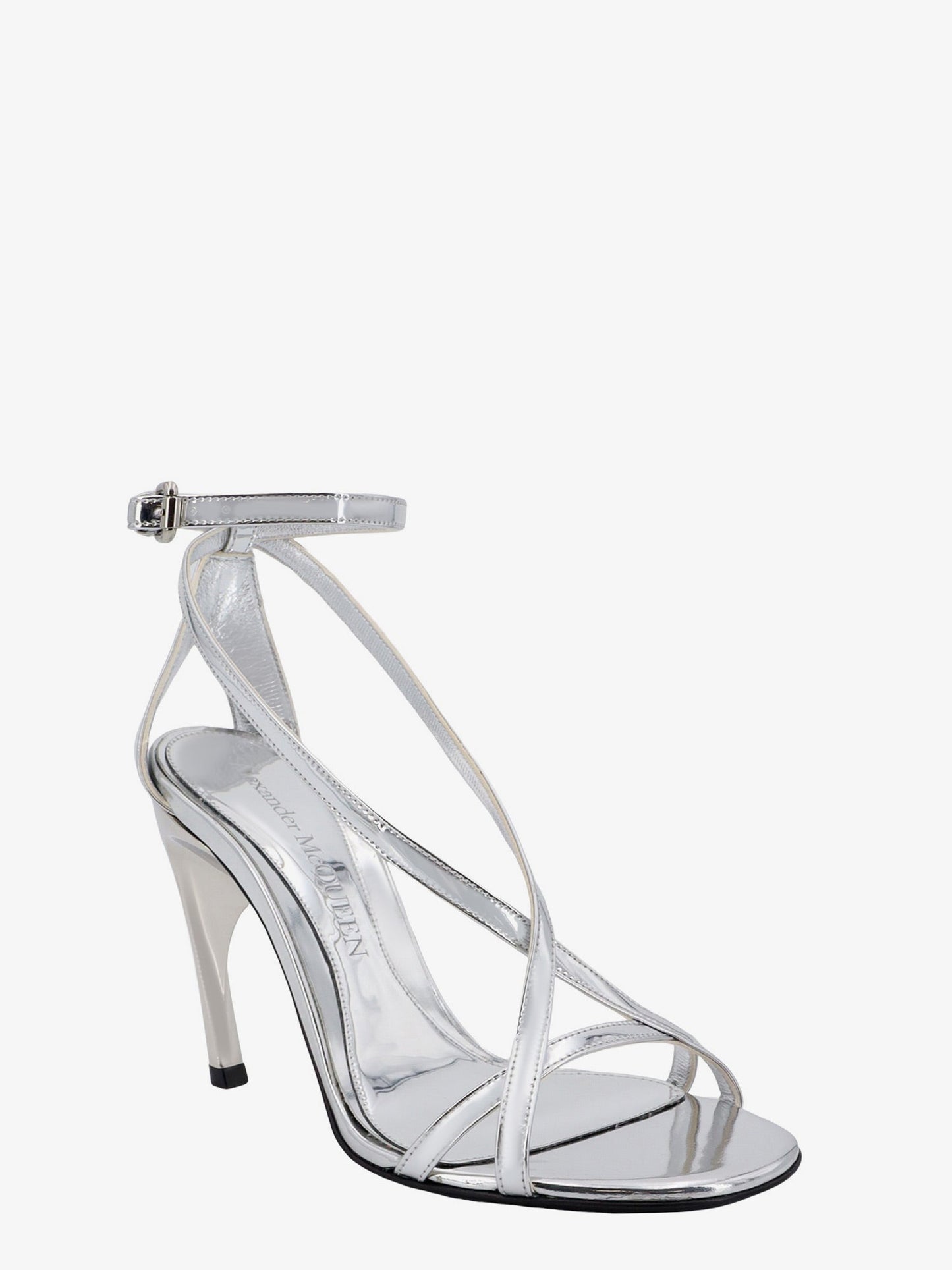 Mirrored leather sandals