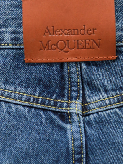 Cotton jeans with leather logo patch thumbnail
