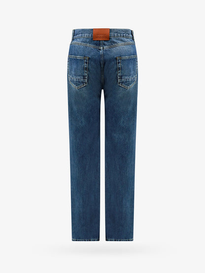 Cotton jeans with leather logo patch thumbnail