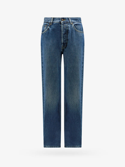 Cotton jeans with leather logo patch thumbnail