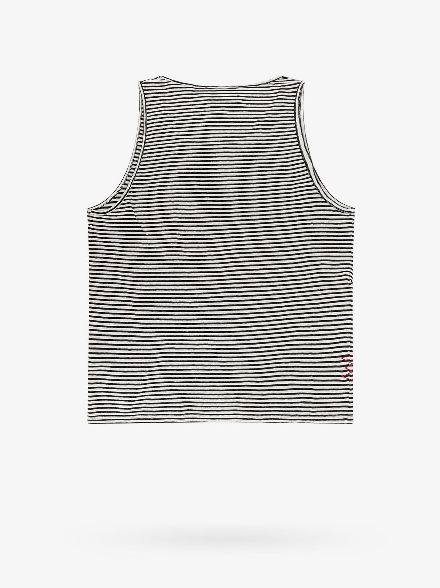 Linen and cotton tank top with striped motif