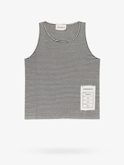 Linen and cotton tank top with striped motif thumbnail