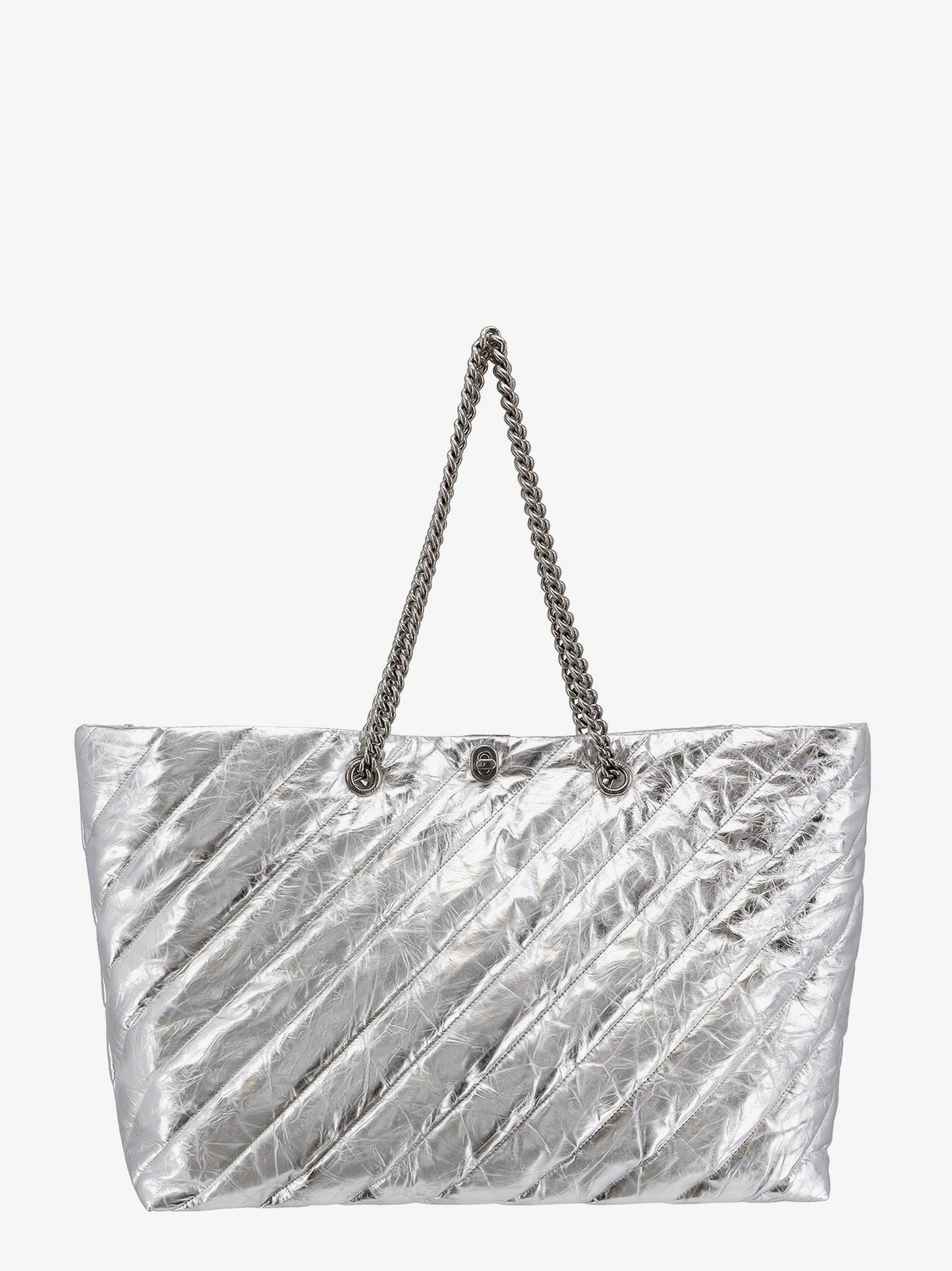 Borsa a spalla in pelle trapuntata con monogramma forntale