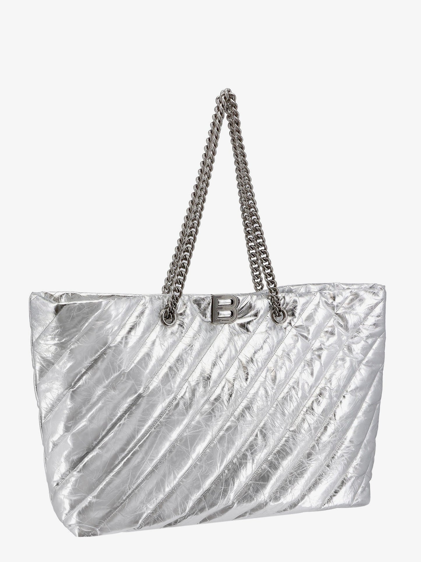 Borsa a spalla in pelle trapuntata con monogramma forntale