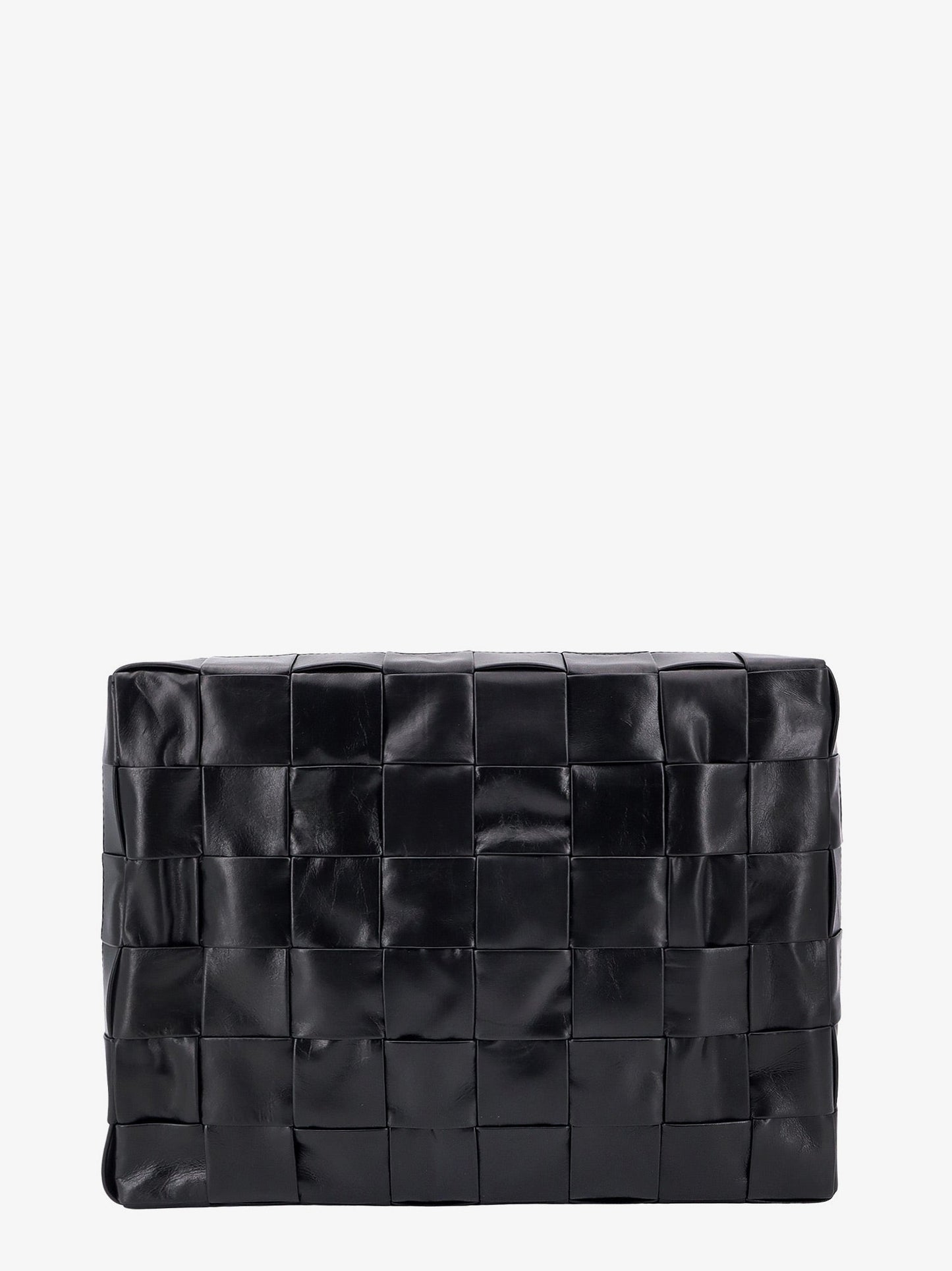 Clutch in pelle con motivo intrecciato