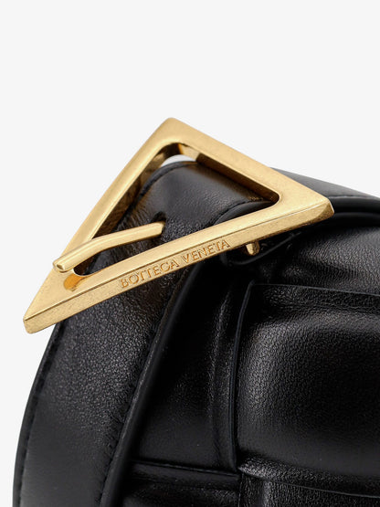 Padded leather shoulder bag with intrecciato motif thumbnail