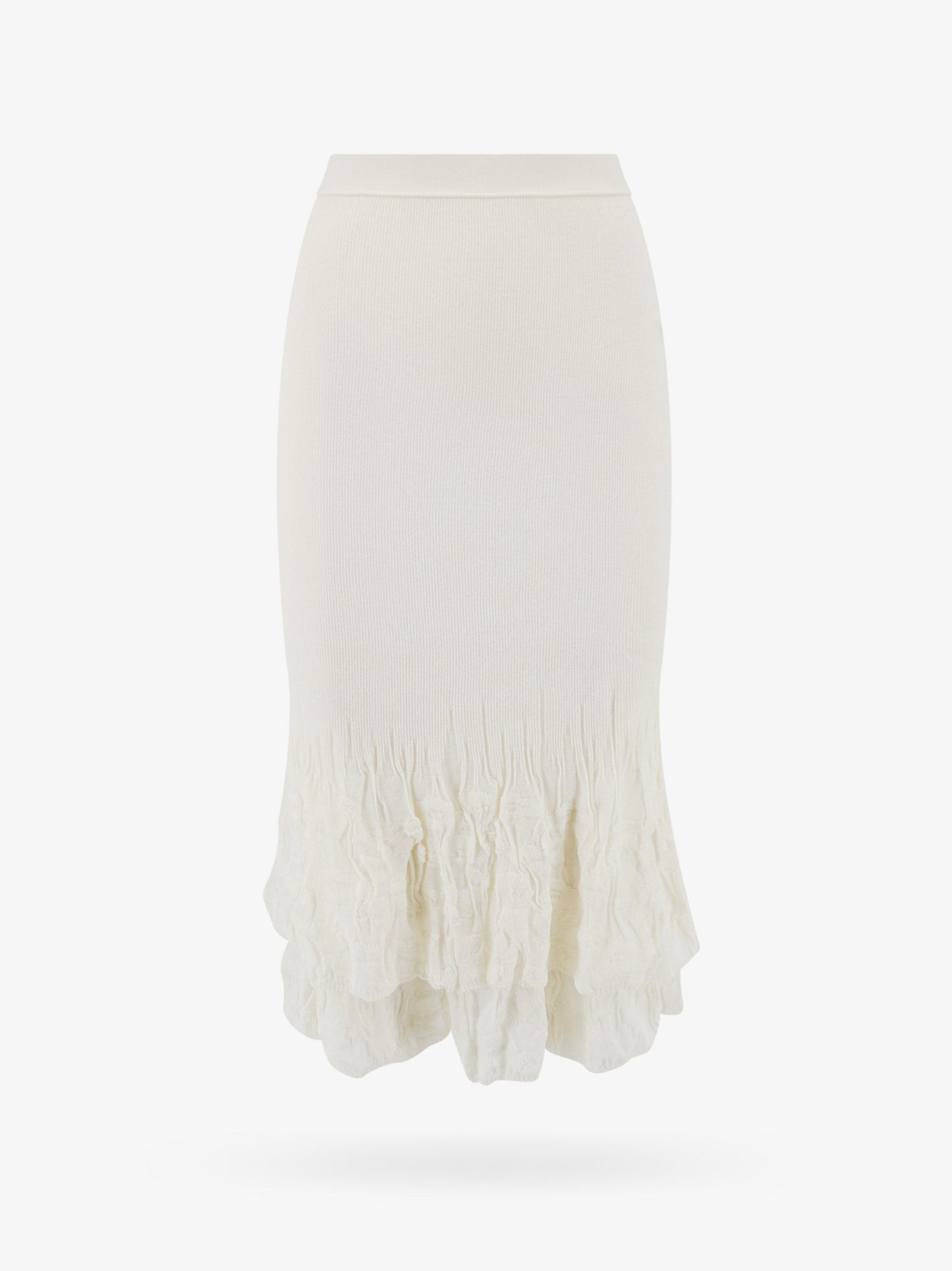 2 in 1 cotton blend skirt with floral embroidery
