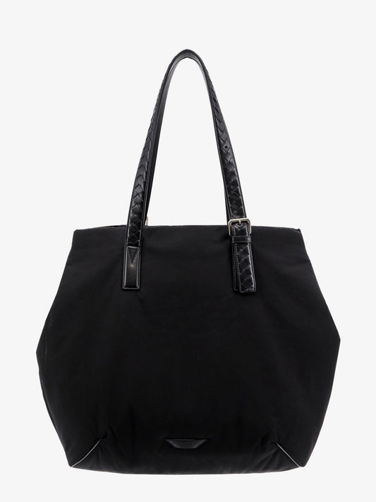 Padded nylon shoulder bag with logo patch