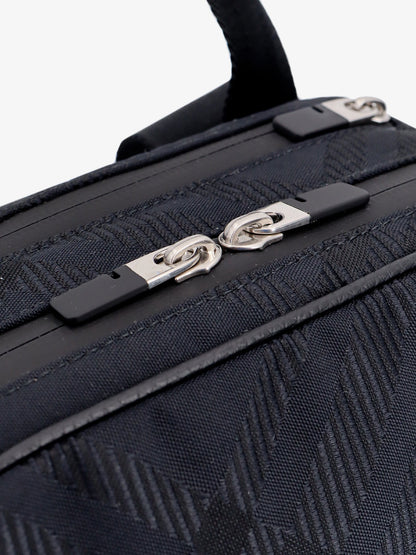 Nylon shoulder bag with check motif thumbnail