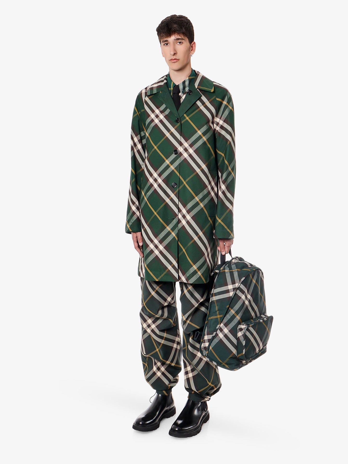 Cotton shirt with check motif