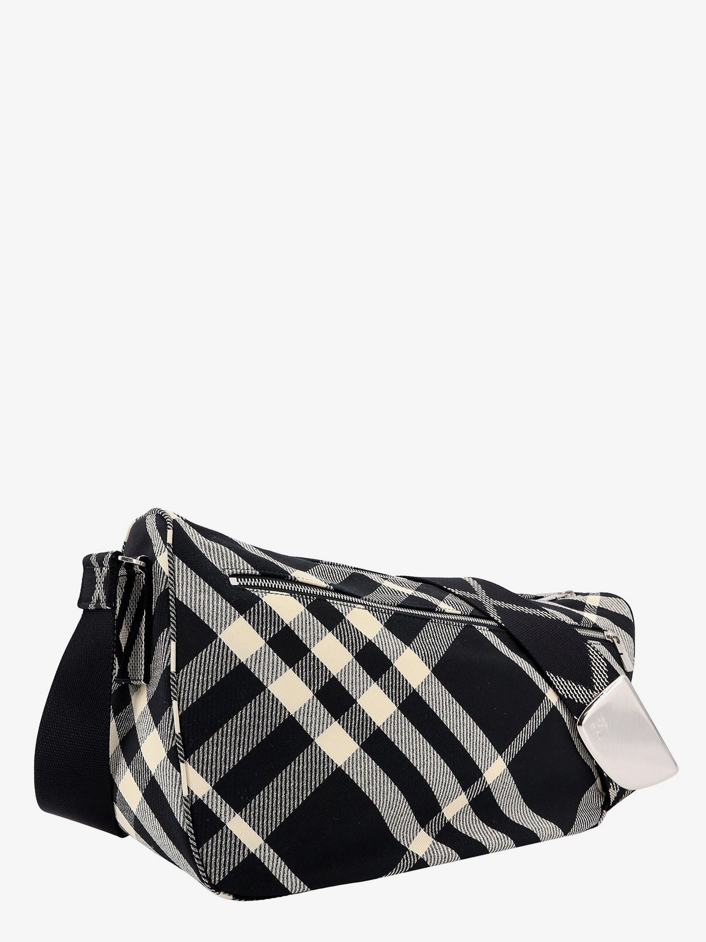 Messenger cotton blend bag with burberry check jacquard motif