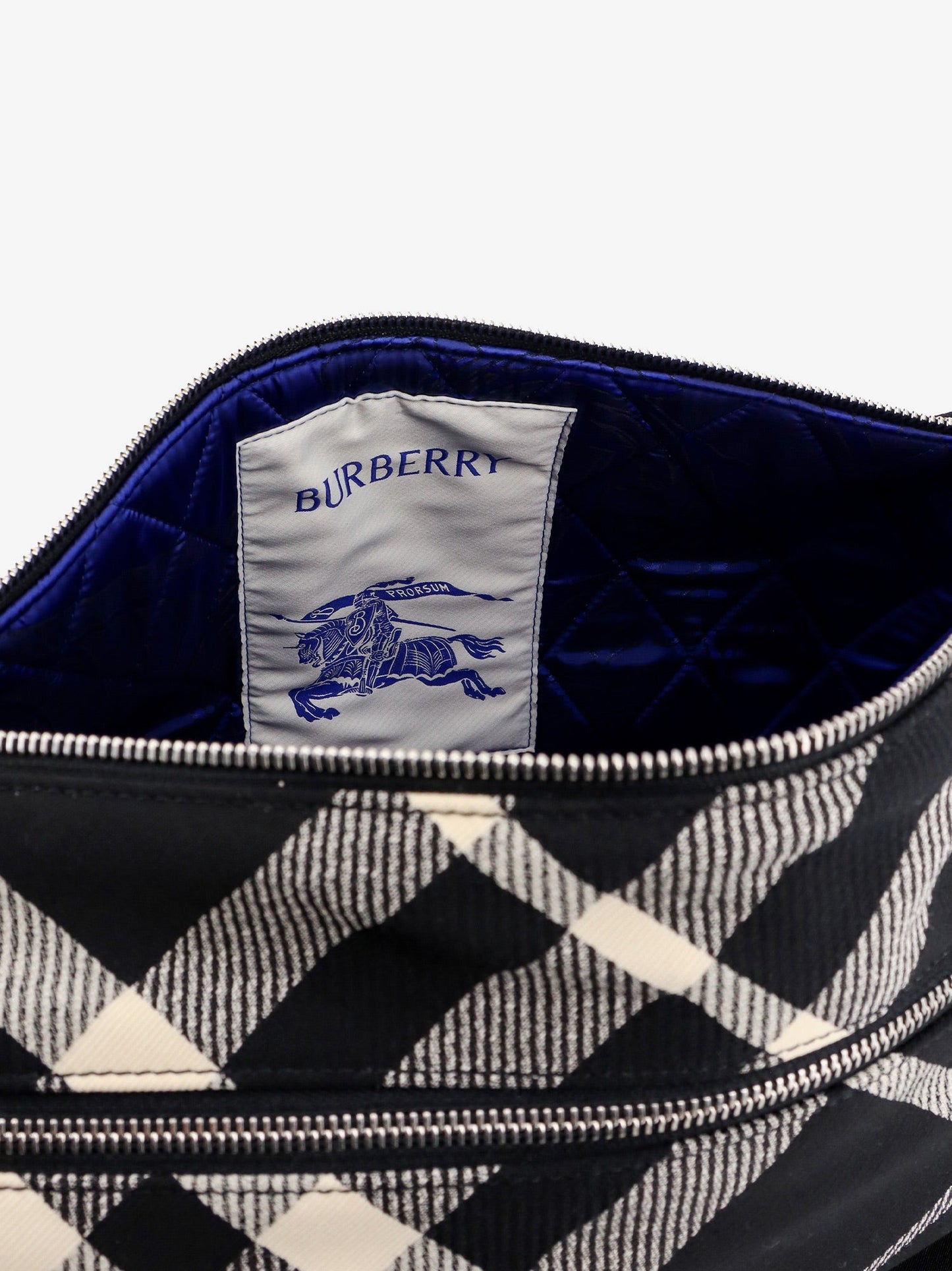 Messenger cotton blend bag with burberry check jacquard motif