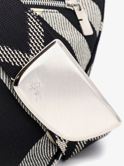 Messenger cotton blend bag with burberry check jacquard motif thumbnail