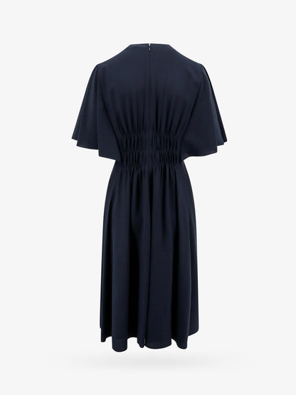 Silk dress with frontal drapery thumbnail