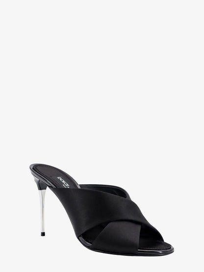 Satin sandals with back monogram thumbnail