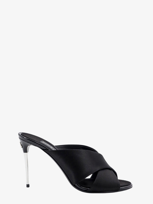 Satin sandals with back monogram