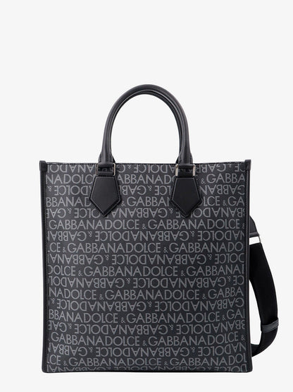 Coated canvas and leather handbag with all-over logo thumbnail