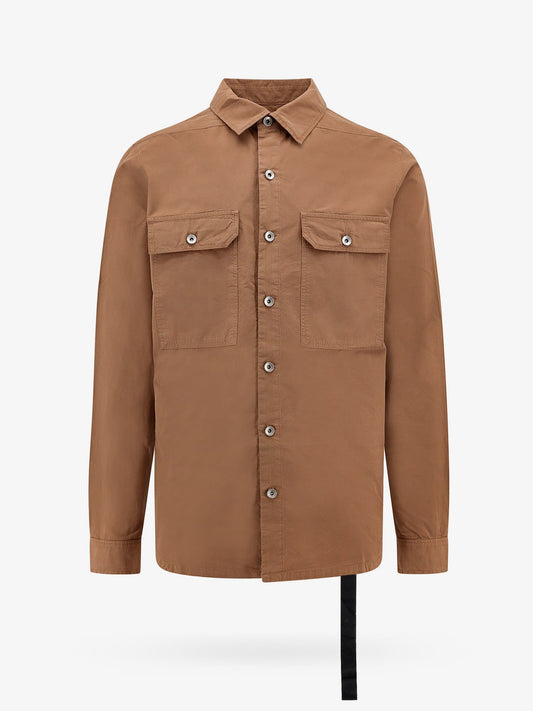 Organic cotton shirt with iconic logoed ribbon