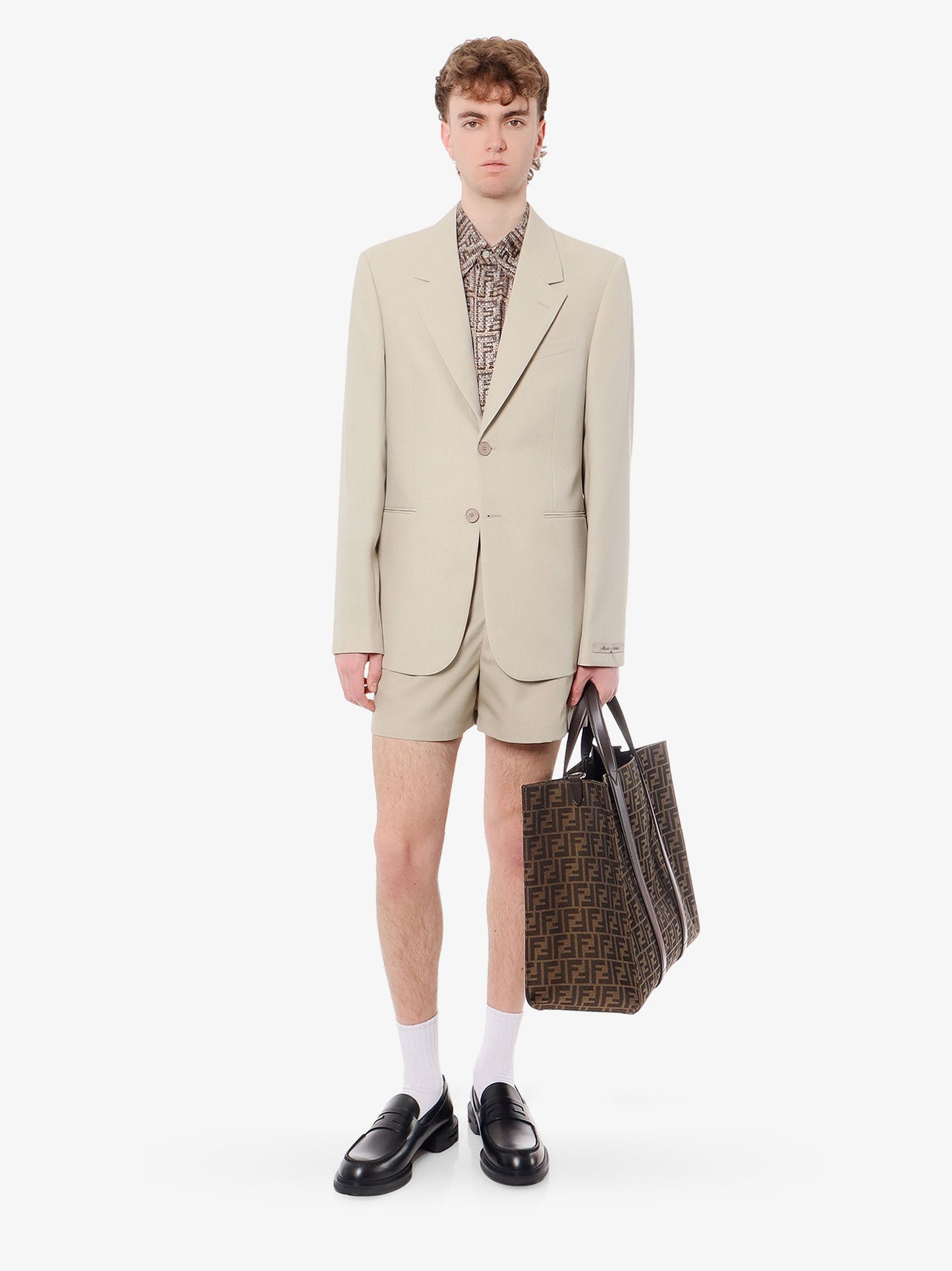 Virgin wool blazer with logoed buttons