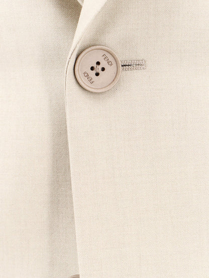 Virgin wool blazer with logoed buttons thumbnail