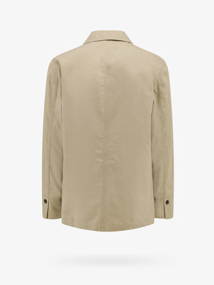 Cotton and viscose jacket with gancini leather patch thumbnail