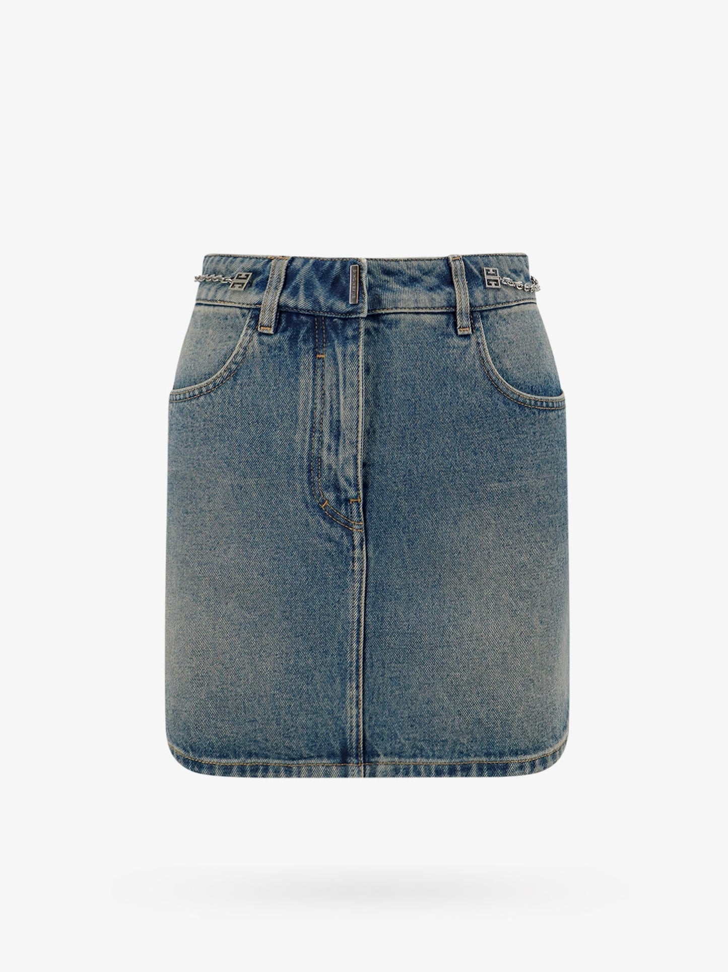 Denim skirt with 4g chain
