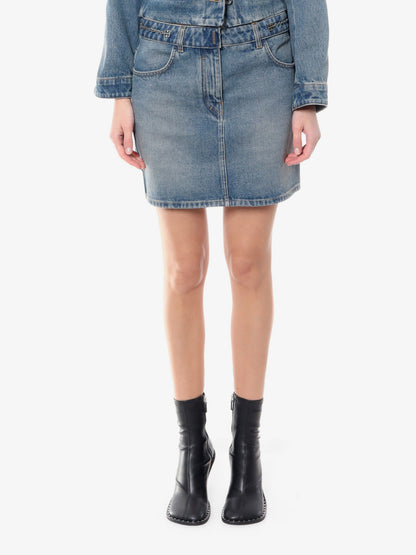 Denim skirt with 4g chain thumbnail