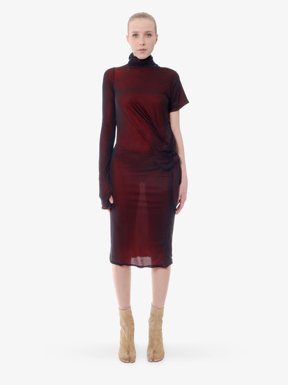 Viscose dress with asymmetric sleeves thumbnail
