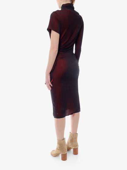 Viscose dress with asymmetric sleeves thumbnail