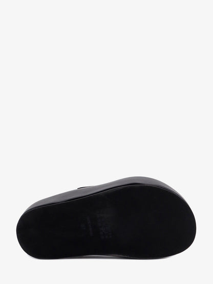 Slip-on leather sandals with maxi plateau thumbnail