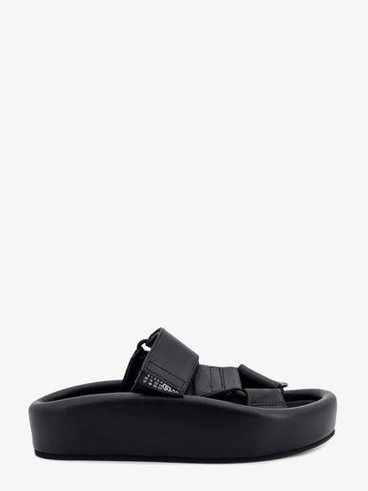 Slip-on leather sandals with maxi plateau thumbnail