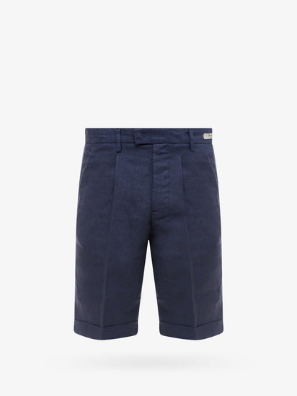 Linen bermuda shorts with logoed label thumbnail