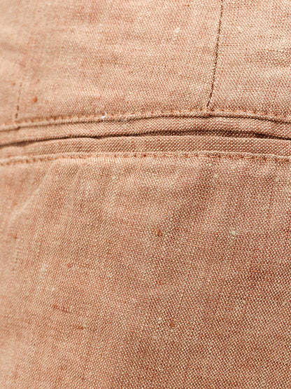 Bermuda in lino con etichetta logata thumbnail