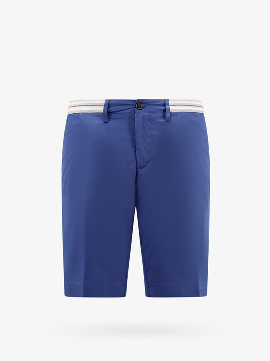 Cotton blend bermuda shorts with elastic waistband