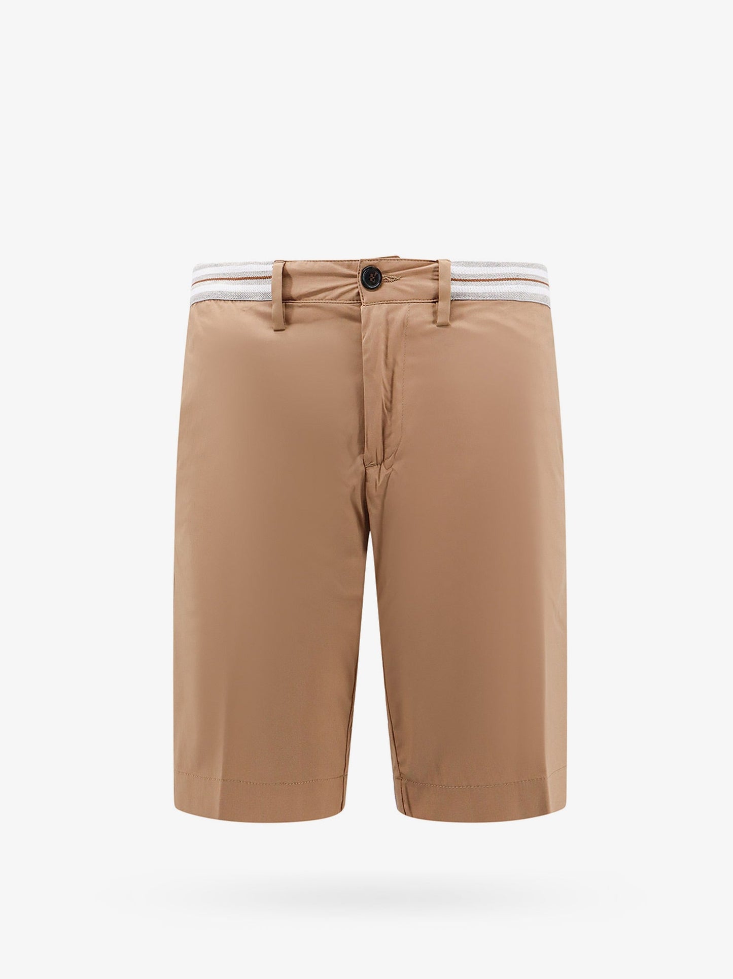Cotton blend bermuda shorts with elastic waistband