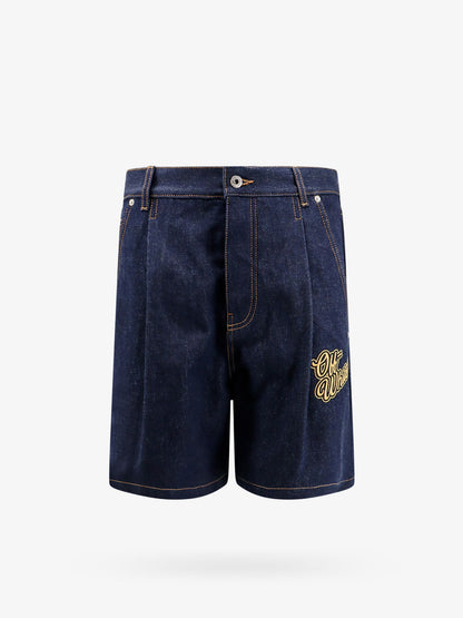 Denim bermuda shorts with '90s logo thumbnail