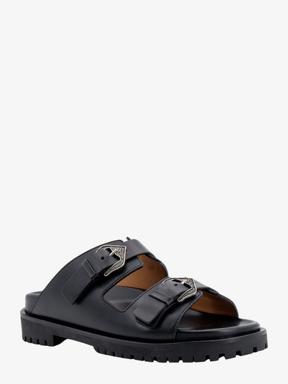 Leather sandals with metal buckles with arrow logo thumbnail