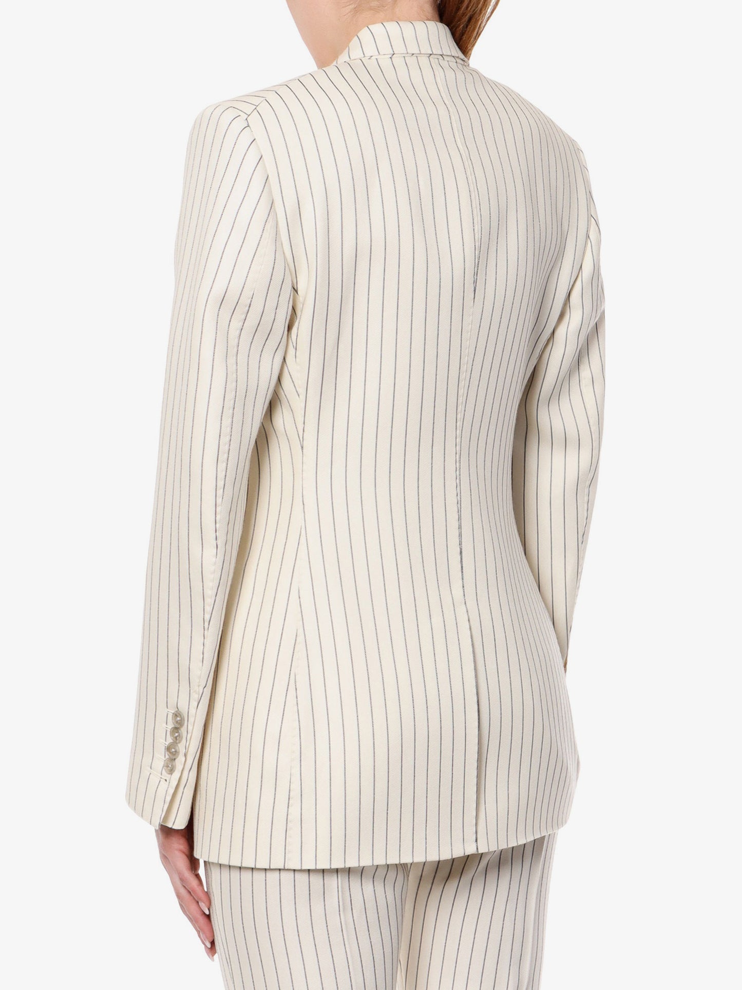 Double-breasted jacket with striped pattern