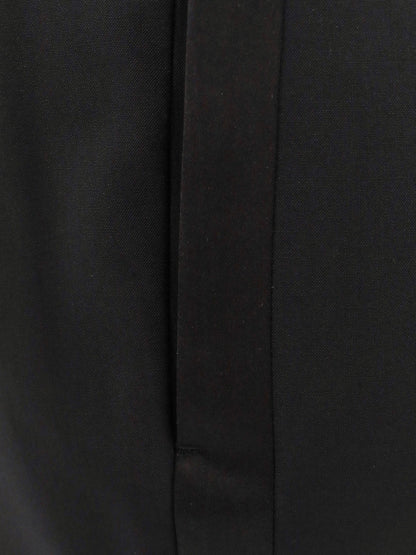 Pantalone in lana vergine con profili in satin thumbnail