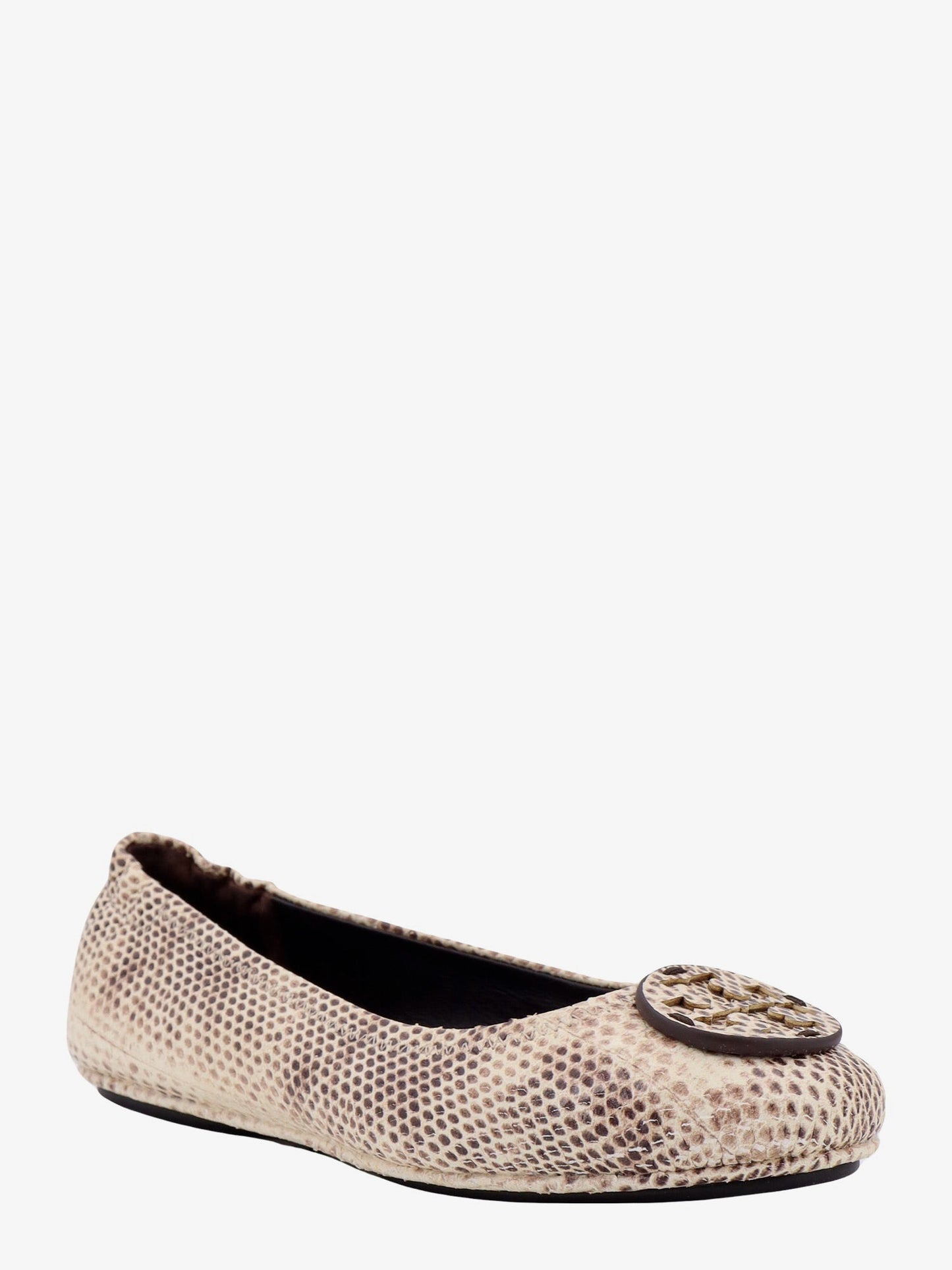 Leather ballerinas with animalier print
