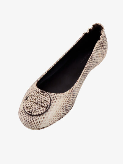 Leather ballerinas with animalier print thumbnail
